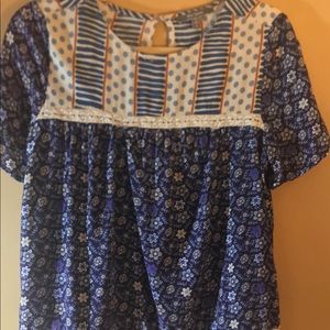 Blue Tassel Size Small Blouse